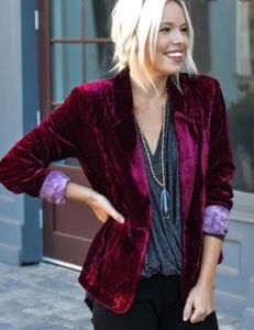 Mystree Burgundy Velvet Blazer